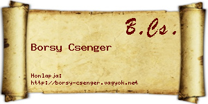 Borsy Csenger névjegykártya